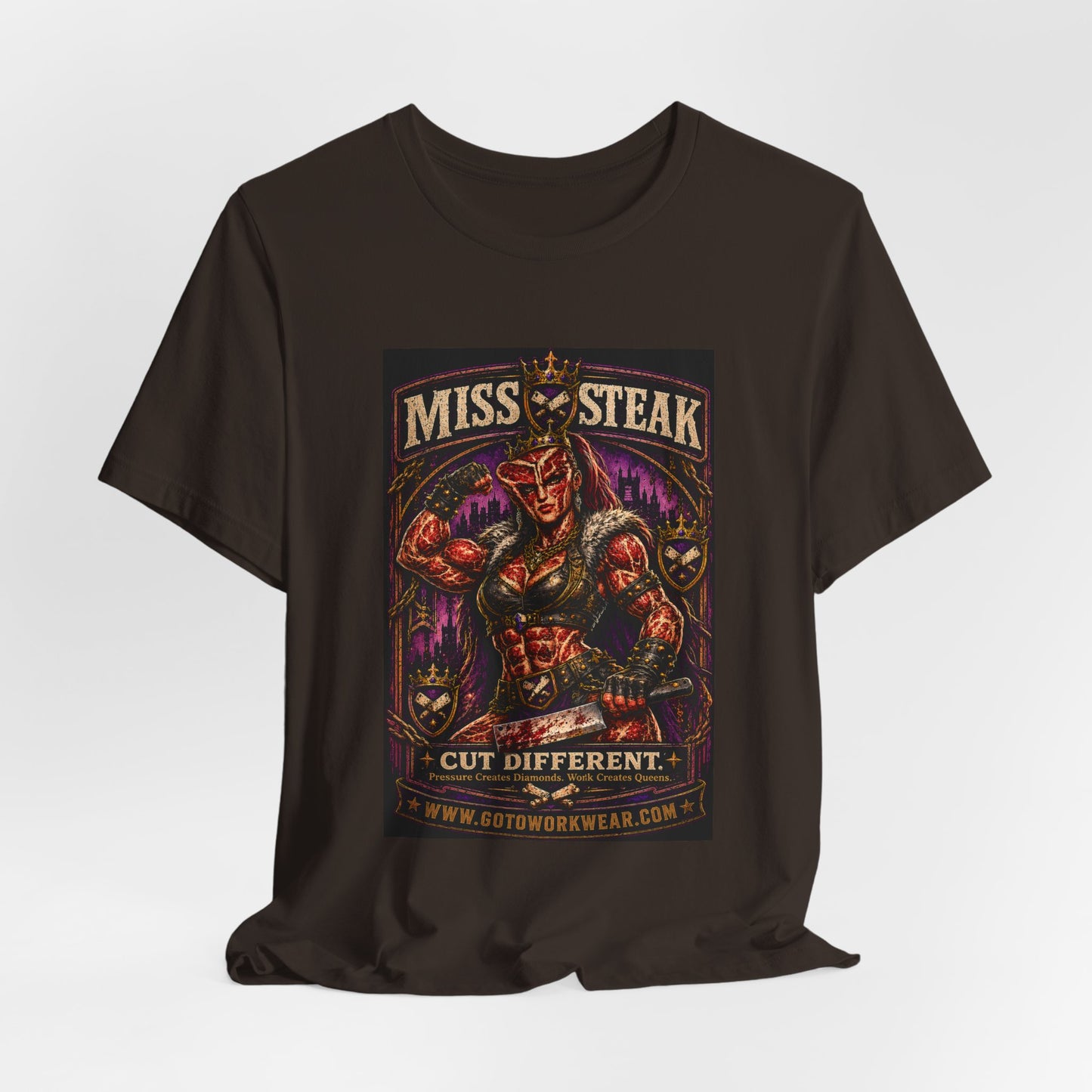 Miss Steak “Cut Different. Pressure Creates Diamonds. Work Creates Queens.”- Graphic Tee