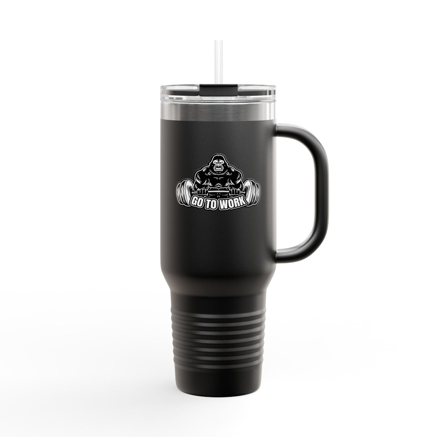 Gorilla Lift Insulated Travel Mug | 40oz Motivational Coffee Tumbler | Perfect for Work, Gym, or Road Trips | Unique Gift Idea