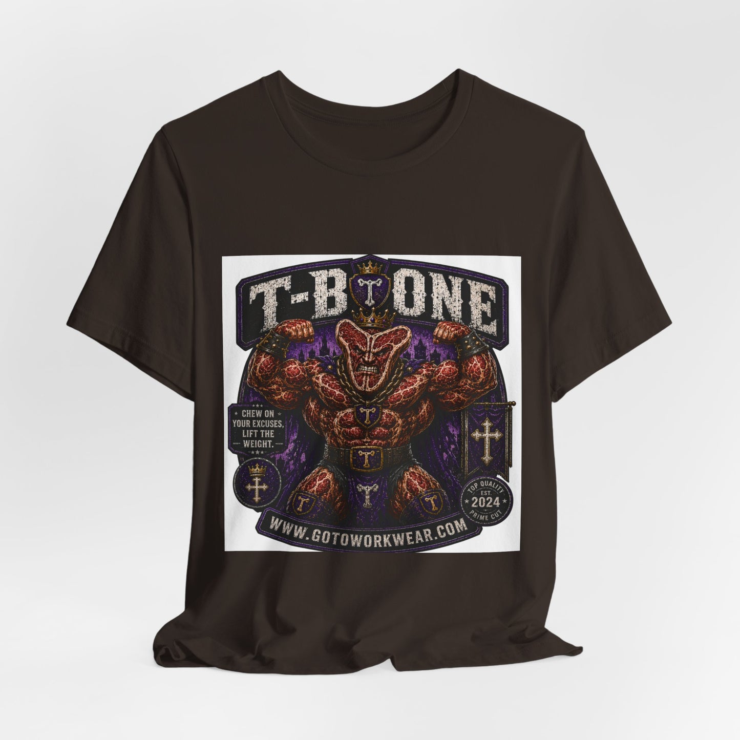 T-Bone "Chew on Your Excuses, Lft the Weight" - Graphic Tee