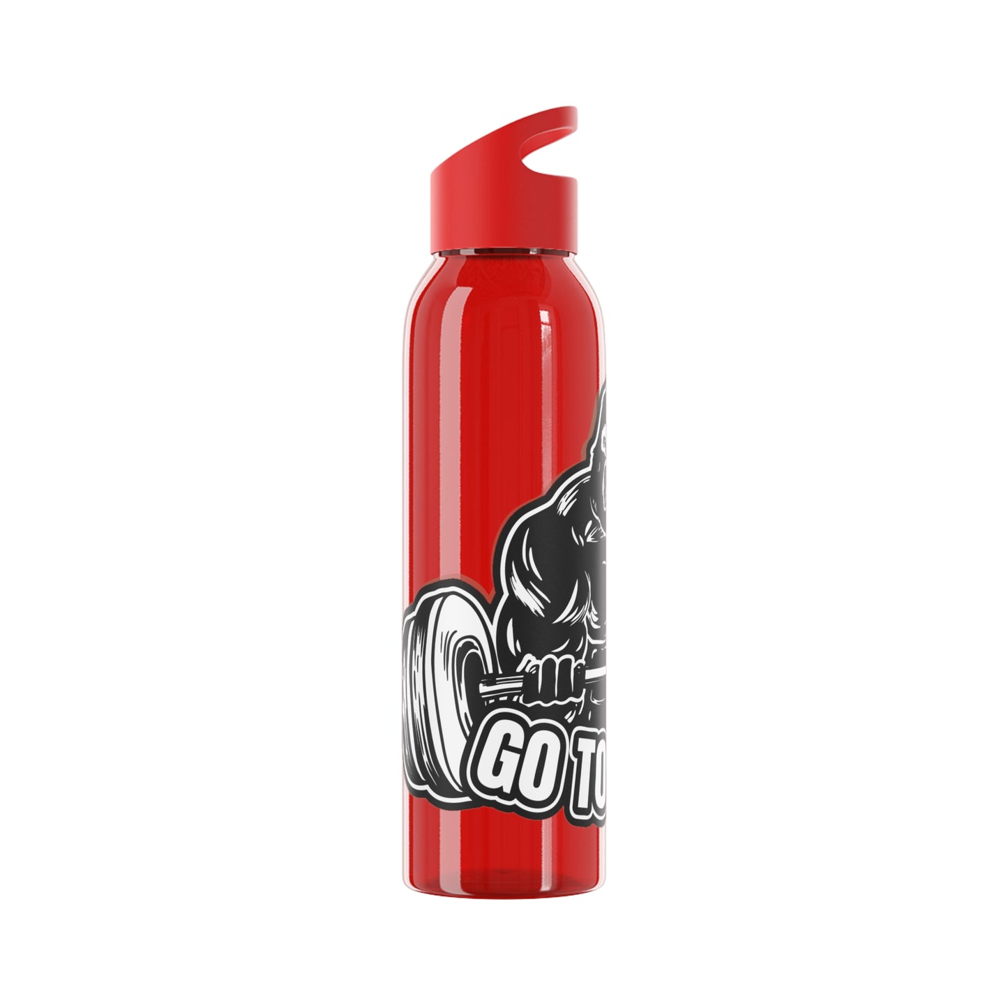 Fitness Water Bottle, Motivational Gym Bottle, Sports Hydration Flask, Workout Gift, Exercise Gear, Red Gorilla Design