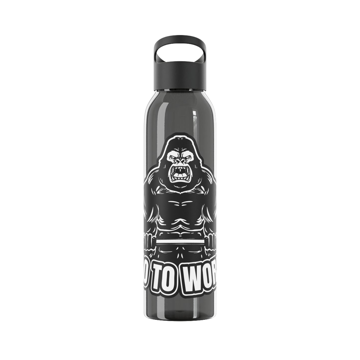 Fitness Water Bottle, Motivational Gym Bottle, Sports Hydration Flask, Workout Gift, Exercise Gear, Red Gorilla Design