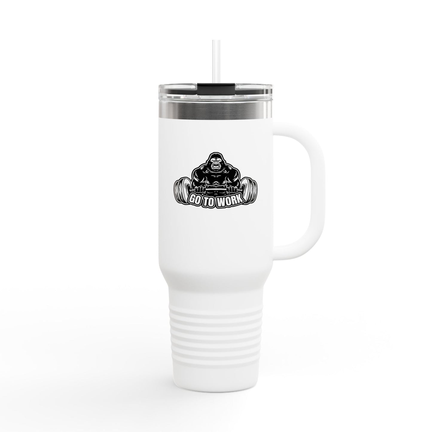 Gorilla Lift Insulated Travel Mug | 40oz Motivational Coffee Tumbler | Perfect for Work, Gym, or Road Trips | Unique Gift Idea