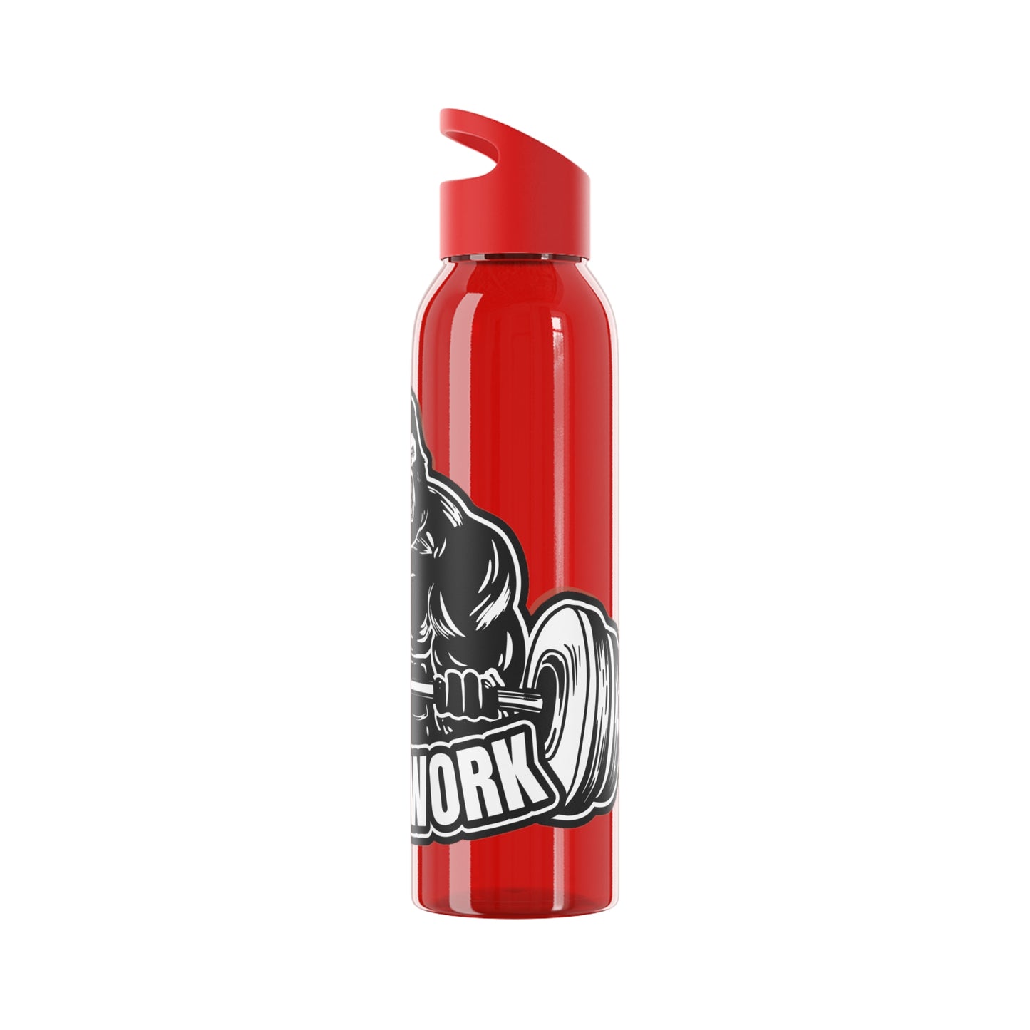 Fitness Water Bottle, Motivational Gym Bottle, Sports Hydration Flask, Workout Gift, Exercise Gear, Red Gorilla Design