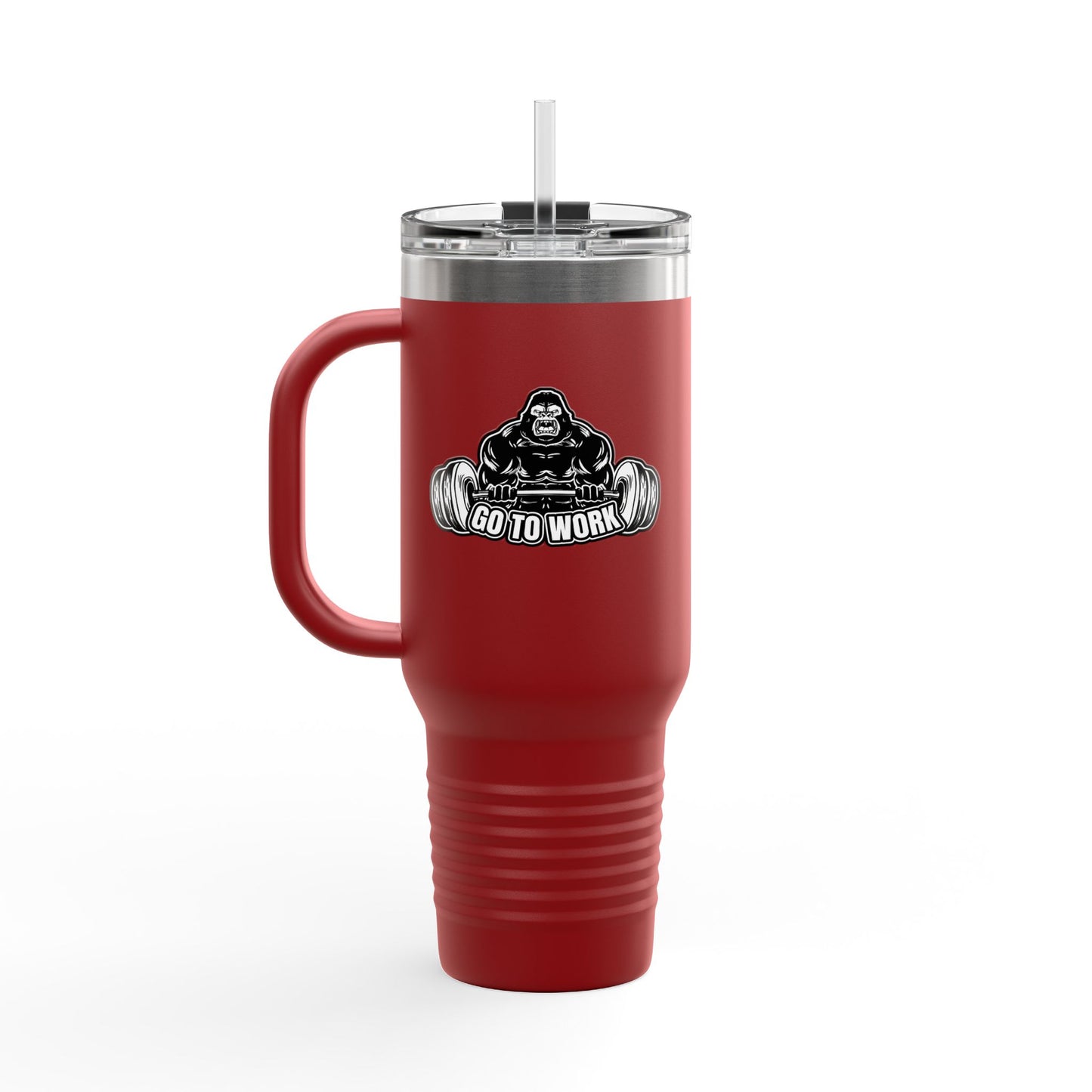 Gorilla Lift Insulated Travel Mug | 40oz Motivational Coffee Tumbler | Perfect for Work, Gym, or Road Trips | Unique Gift Idea