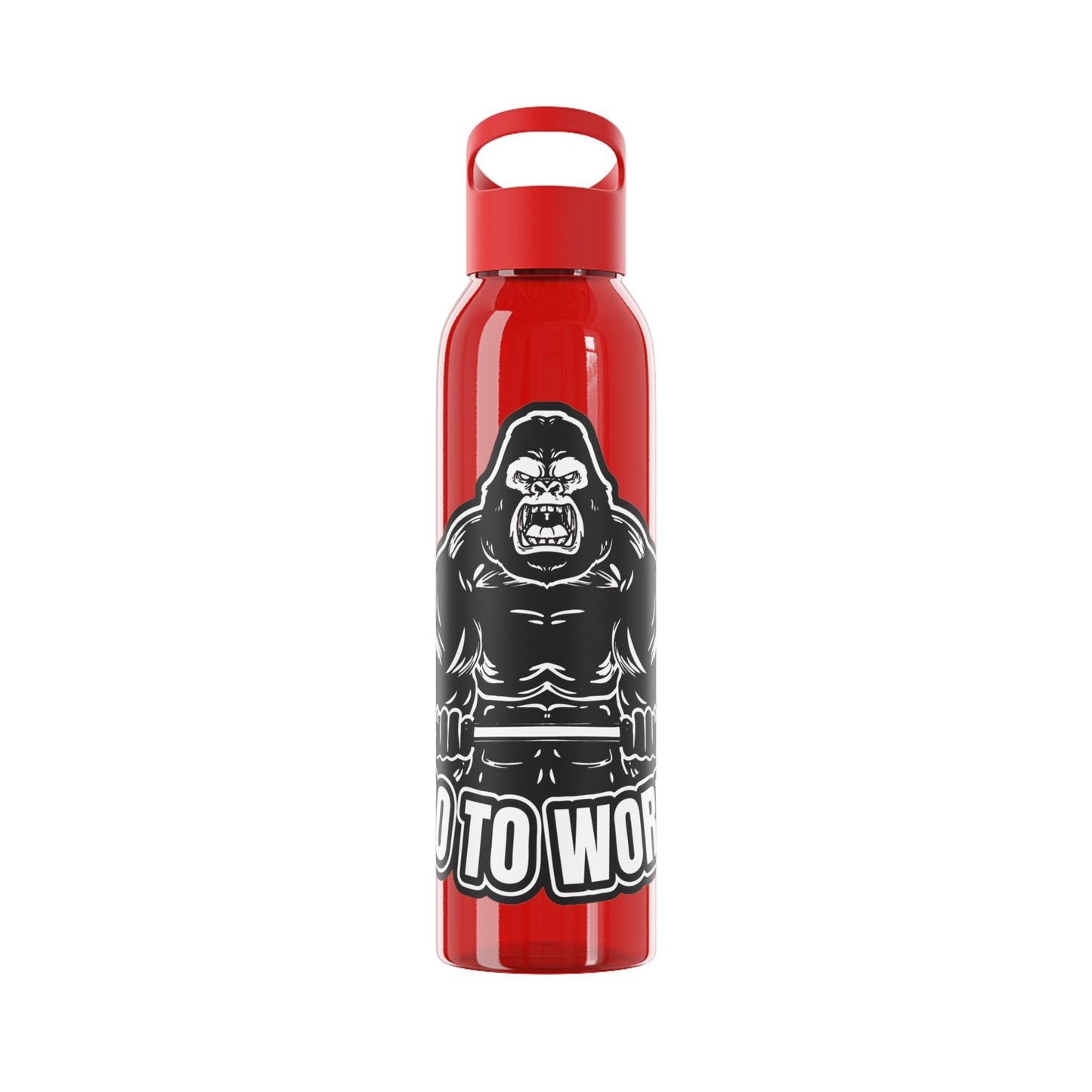 Fitness Water Bottle, Motivational Gym Bottle, Sports Hydration Flask, Workout Gift, Exercise Gear, Red Gorilla Design