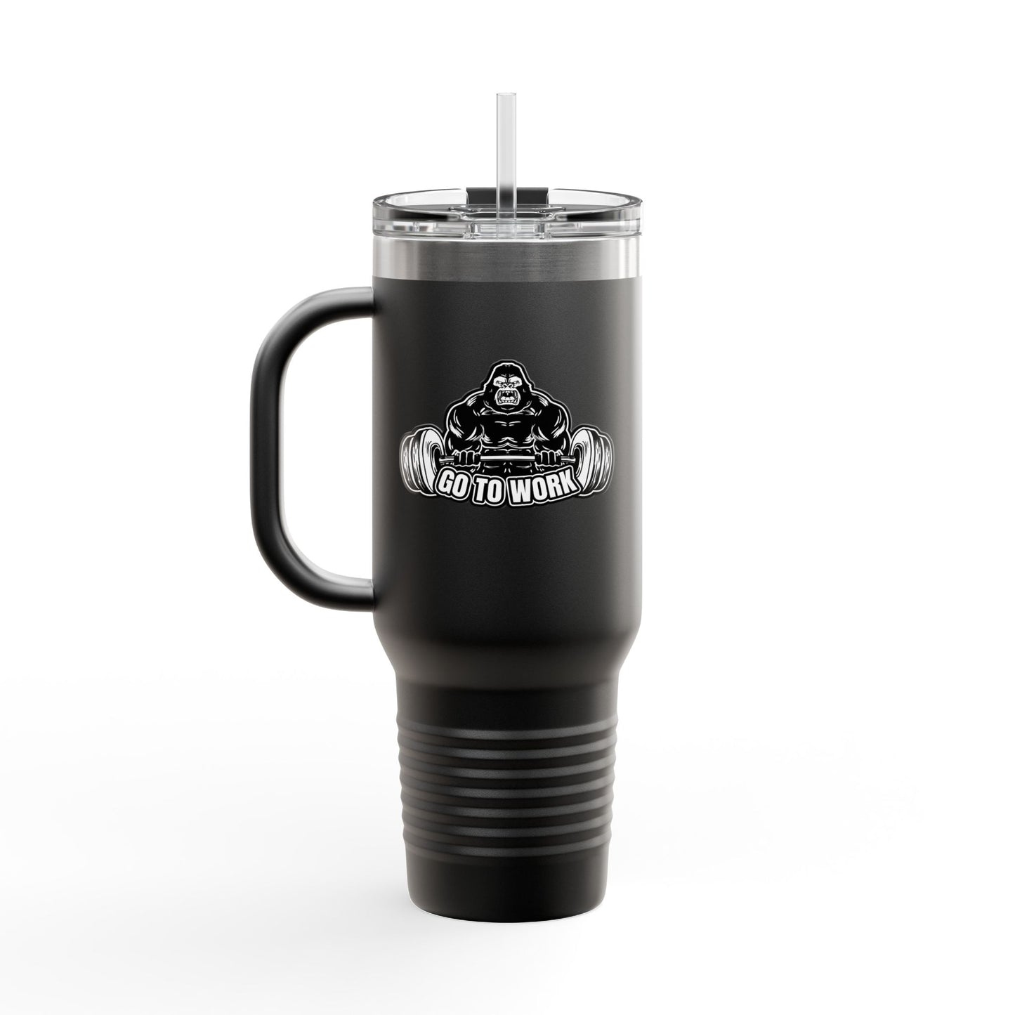 Gorilla Lift Insulated Travel Mug | 40oz Motivational Coffee Tumbler | Perfect for Work, Gym, or Road Trips | Unique Gift Idea