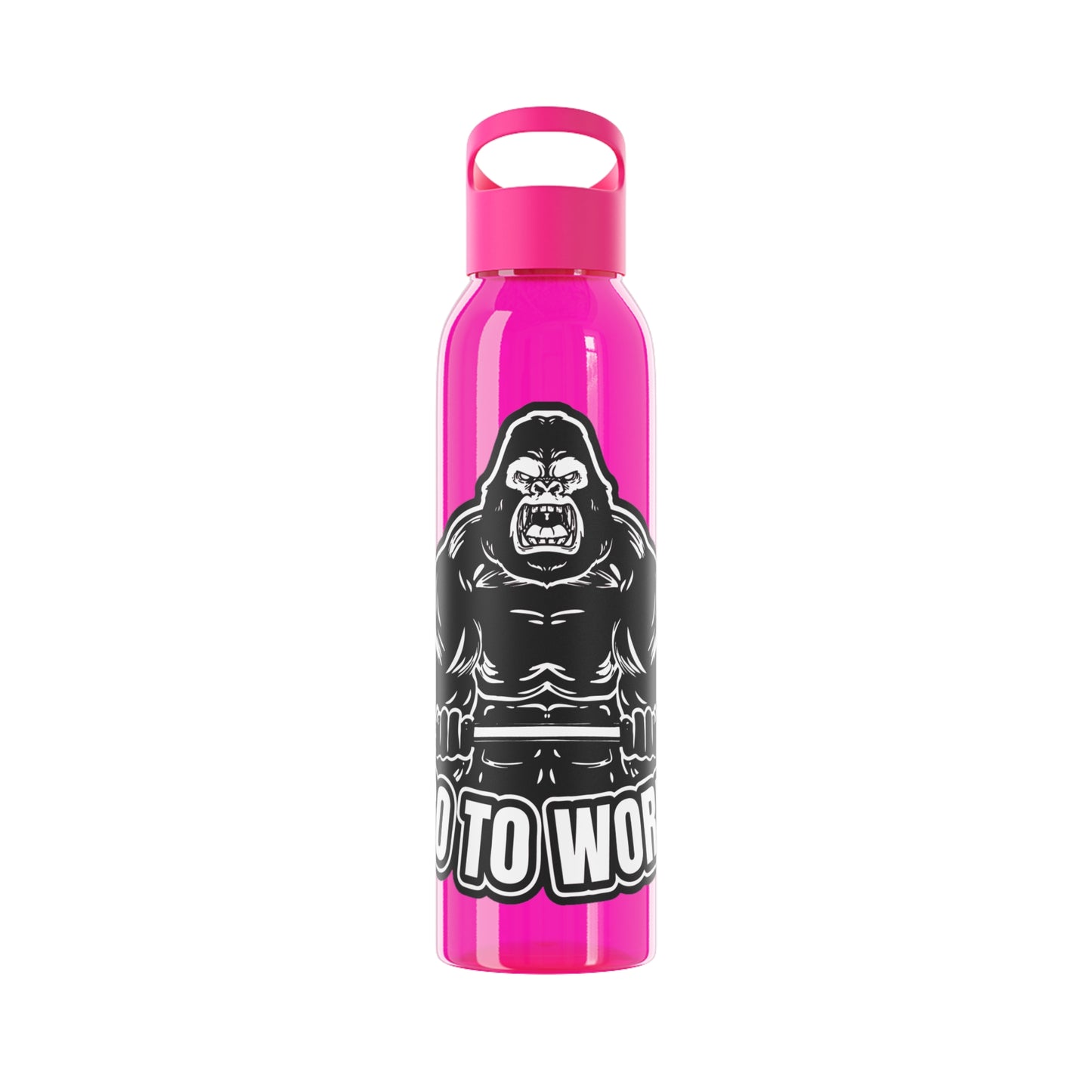 Fitness Water Bottle, Motivational Gym Bottle, Sports Hydration Flask, Workout Gift, Exercise Gear, Red Gorilla Design