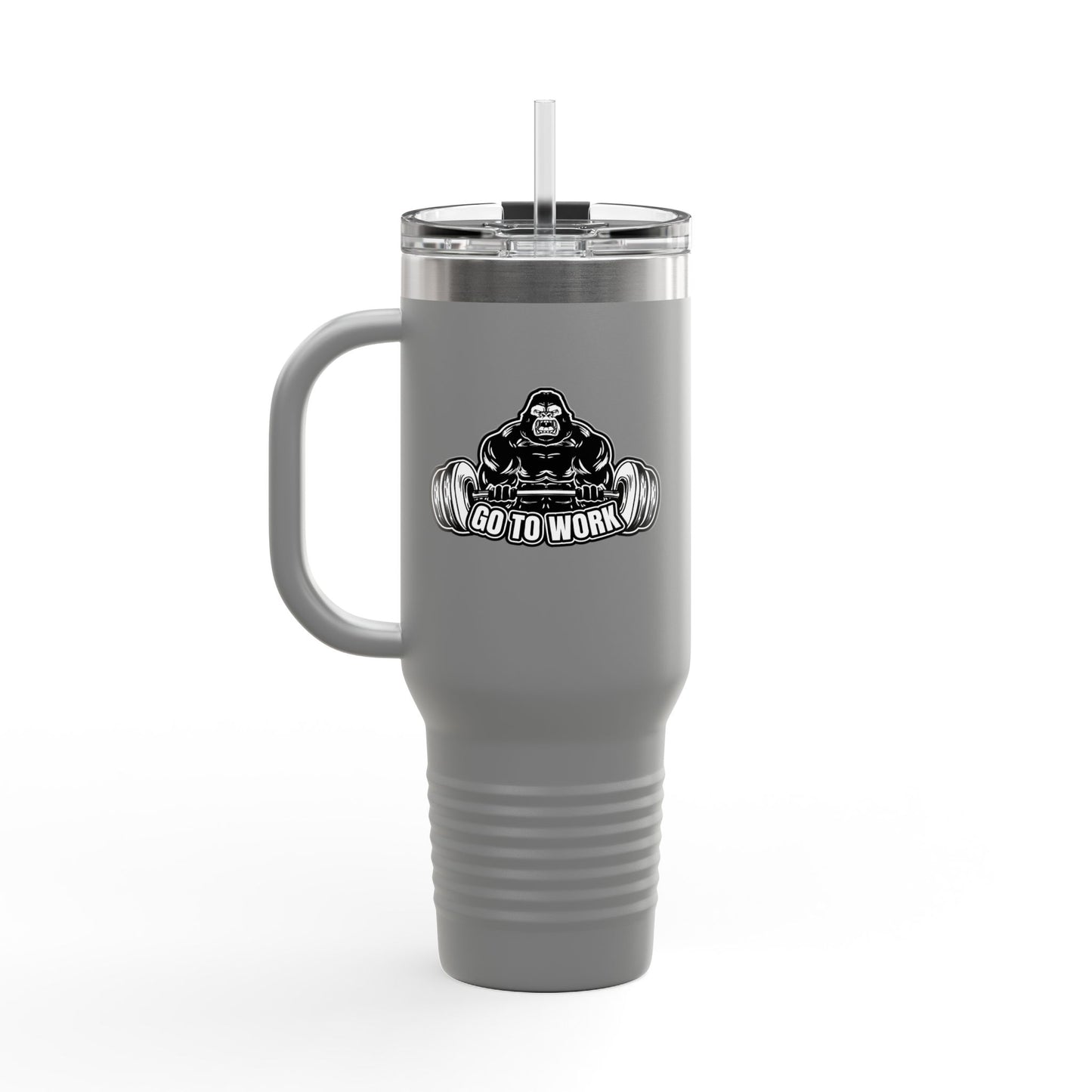 Gorilla Lift Insulated Travel Mug | 40oz Motivational Coffee Tumbler | Perfect for Work, Gym, or Road Trips | Unique Gift Idea