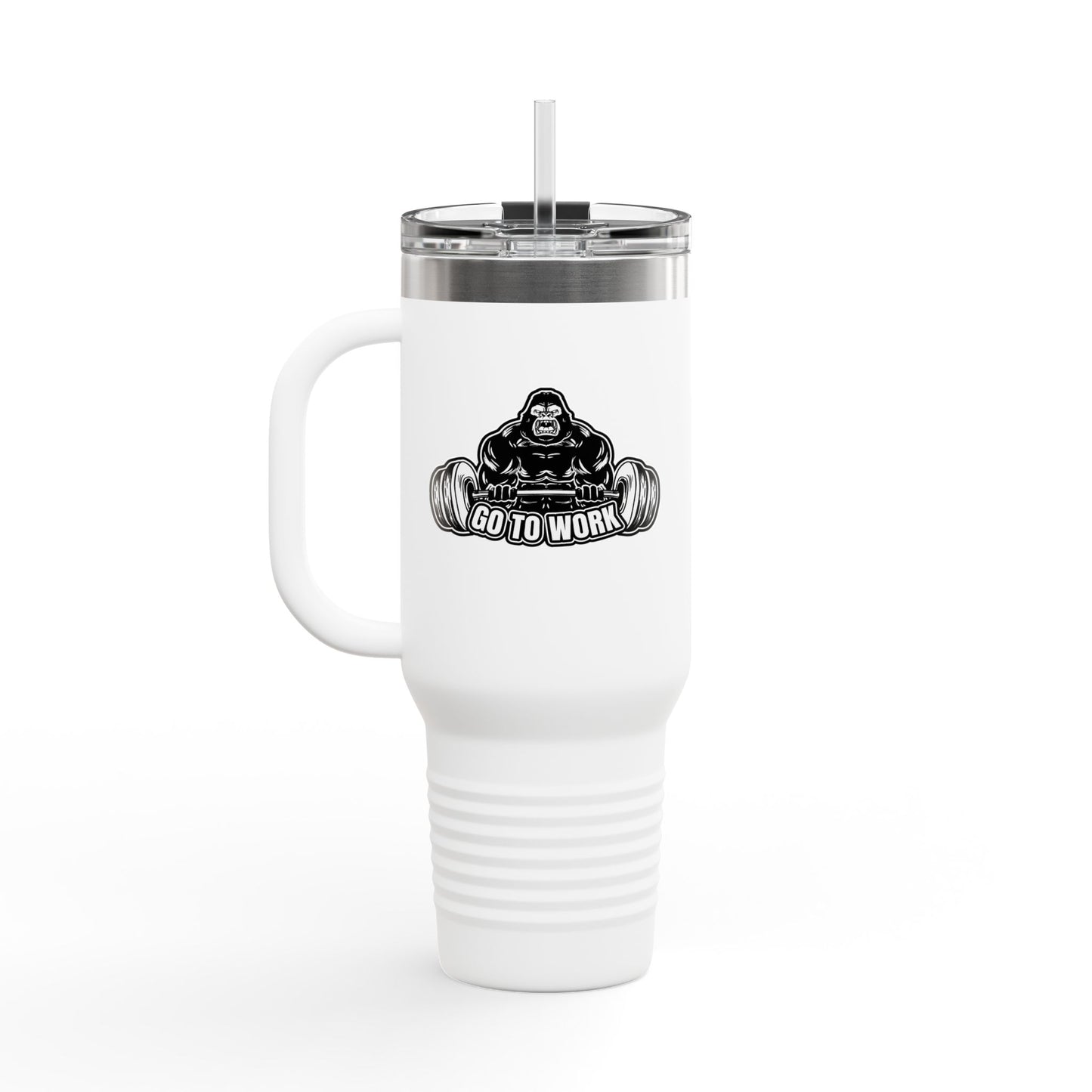 Gorilla Lift Insulated Travel Mug | 40oz Motivational Coffee Tumbler | Perfect for Work, Gym, or Road Trips | Unique Gift Idea